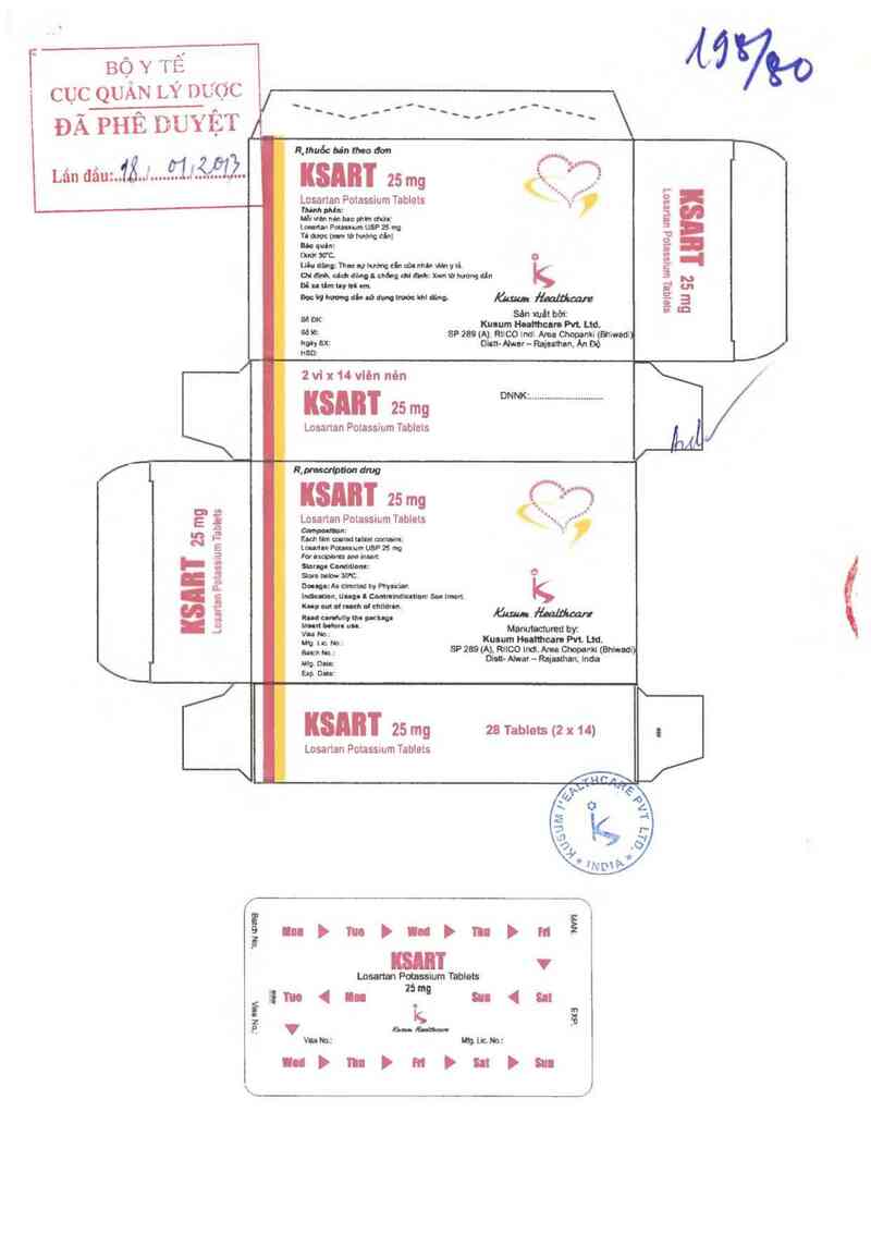 thông tin, cách dùng, giá thuốc Ksart 25 - ảnh 0