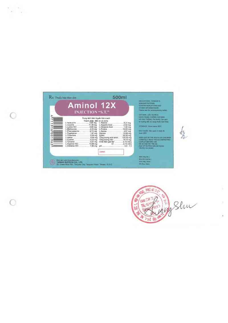 thông tin, cách dùng, giá thuốc Aminol 12X Injection ~S.T.~ - ảnh 1