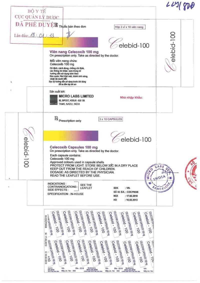 thông tin, cách dùng, giá thuốc Celebid-100 - ảnh 0