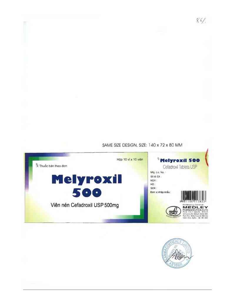 thông tin, cách dùng, giá thuốc Melyroxil 500 - ảnh 1