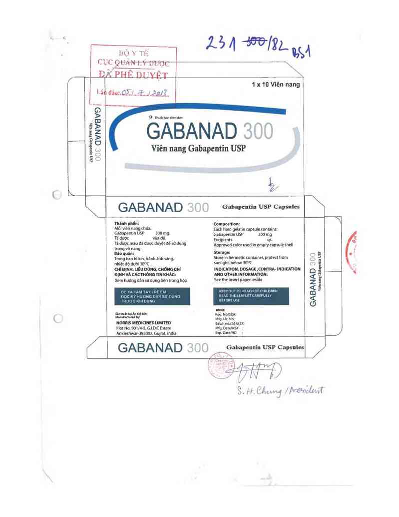 thông tin, cách dùng, giá thuốc Gabanad 300 - ảnh 0