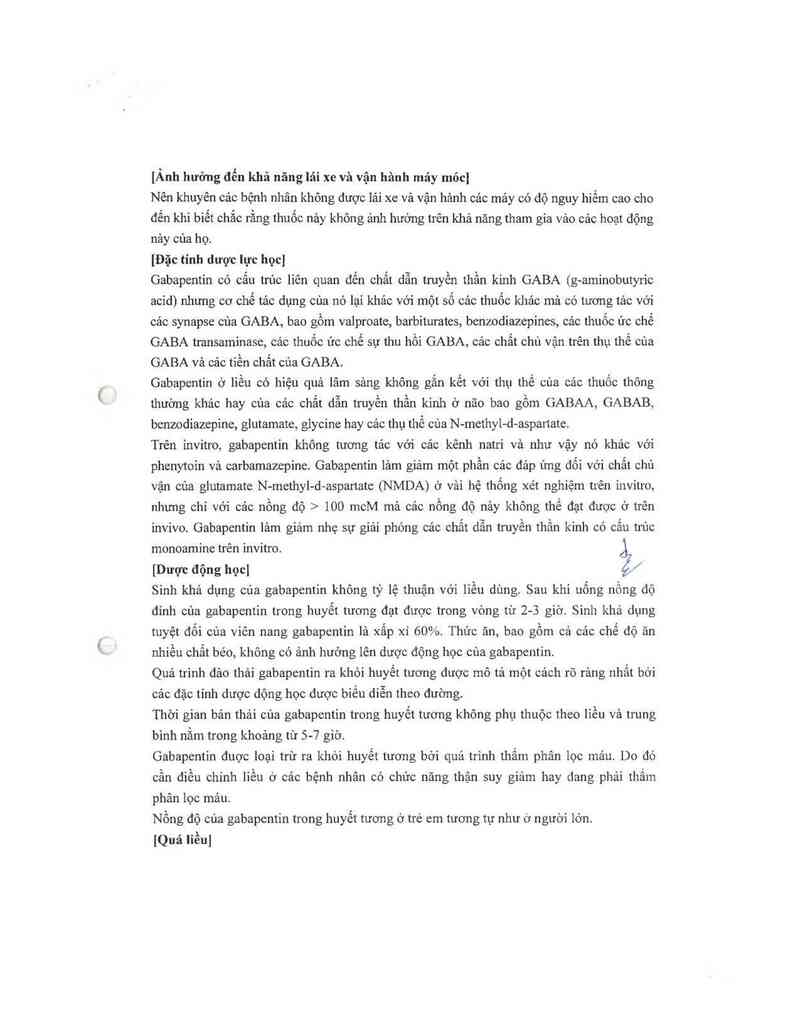 thông tin, cách dùng, giá thuốc Gabanad 300 - ảnh 5