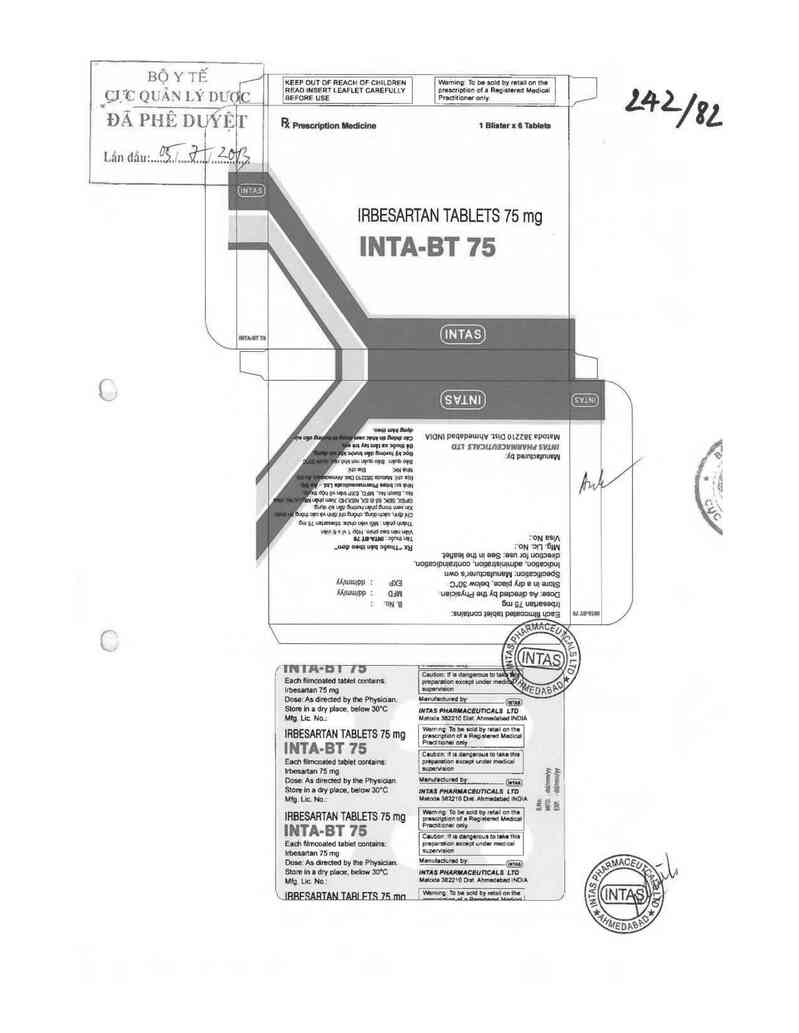 thông tin, cách dùng, giá thuốc Inta-BT 75 - ảnh 0