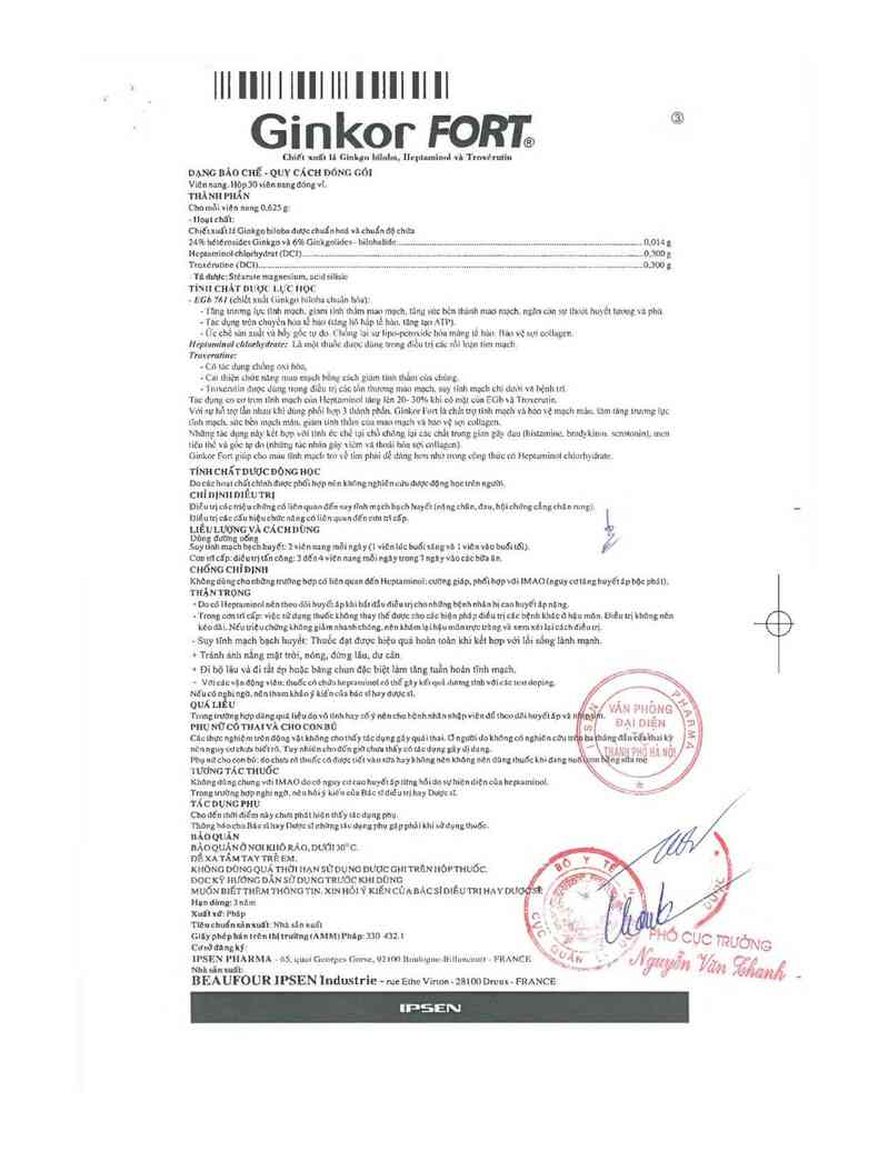 thông tin, cách dùng, giá thuốc Ginkor Fort - ảnh 3