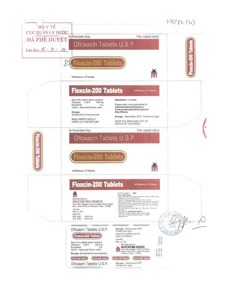 thông tin, cách dùng, giá thuốc Floxcin-200 Tablets - ảnh 0