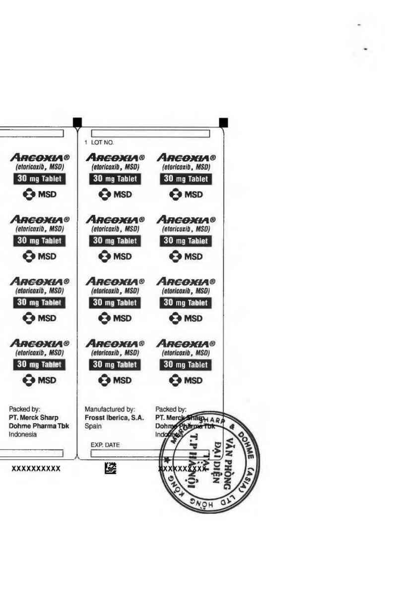 thông tin, cách dùng, giá thuốc Arcoxia 30mg - ảnh 2