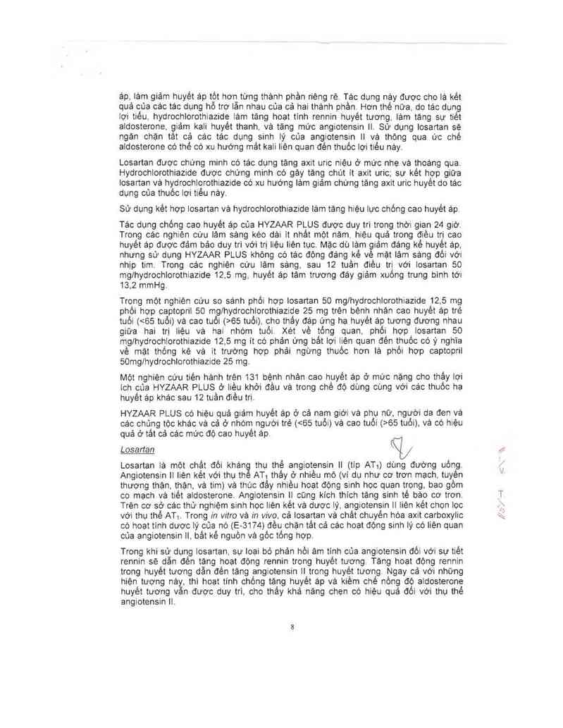 thông tin, cách dùng, giá thuốc Hyzaar Plus (Cơ sở đóng gói: Merck Sharp & Dohme B.V, đ/c: Waarderweg 39, NL-2031 BN Haarlem, The Netherlands) - ảnh 9