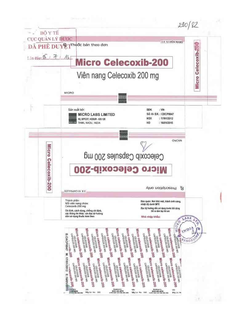 thông tin, cách dùng, giá thuốc Micro Celecoxib-200 - ảnh 0