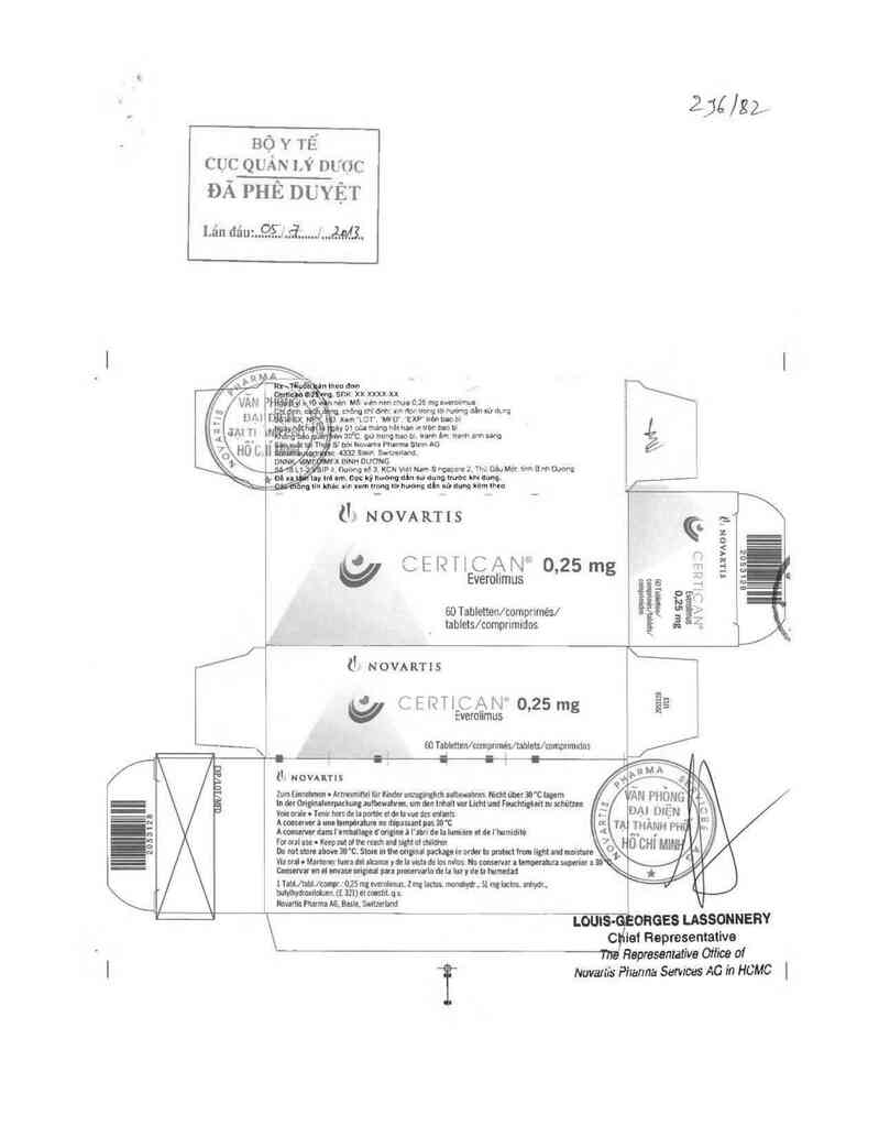 thông tin, cách dùng, giá thuốc Certican 0.25mg - ảnh 0