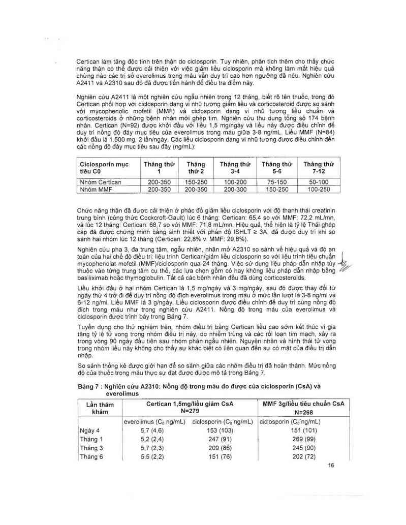 thông tin, cách dùng, giá thuốc Certican 0.5mg - ảnh 17