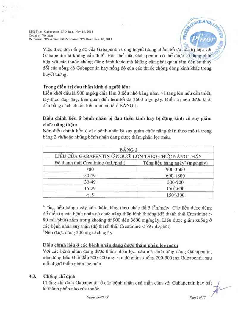thông tin, cách dùng, giá thuốc Neurontin - ảnh 4