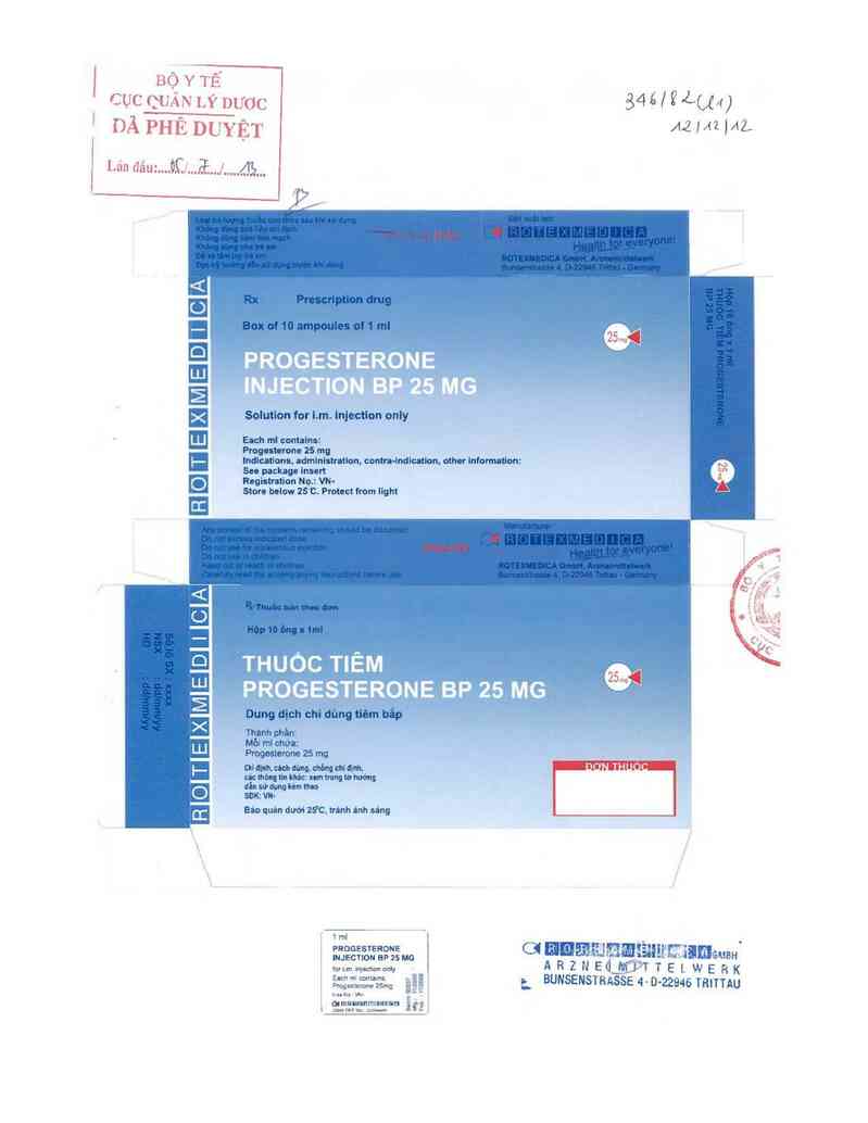 thông tin, cách dùng, giá thuốc Progesterone injection BP 25mg - ảnh 0