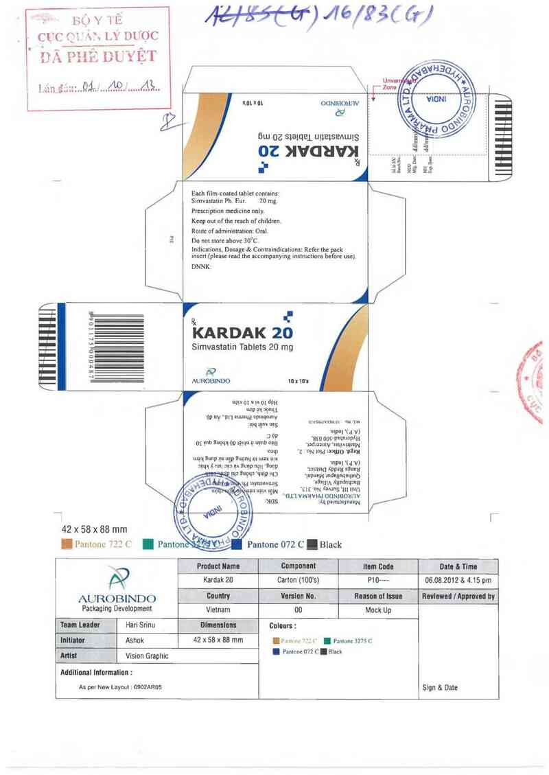 thông tin, cách dùng, giá thuốc Kardak 20 - ảnh 0