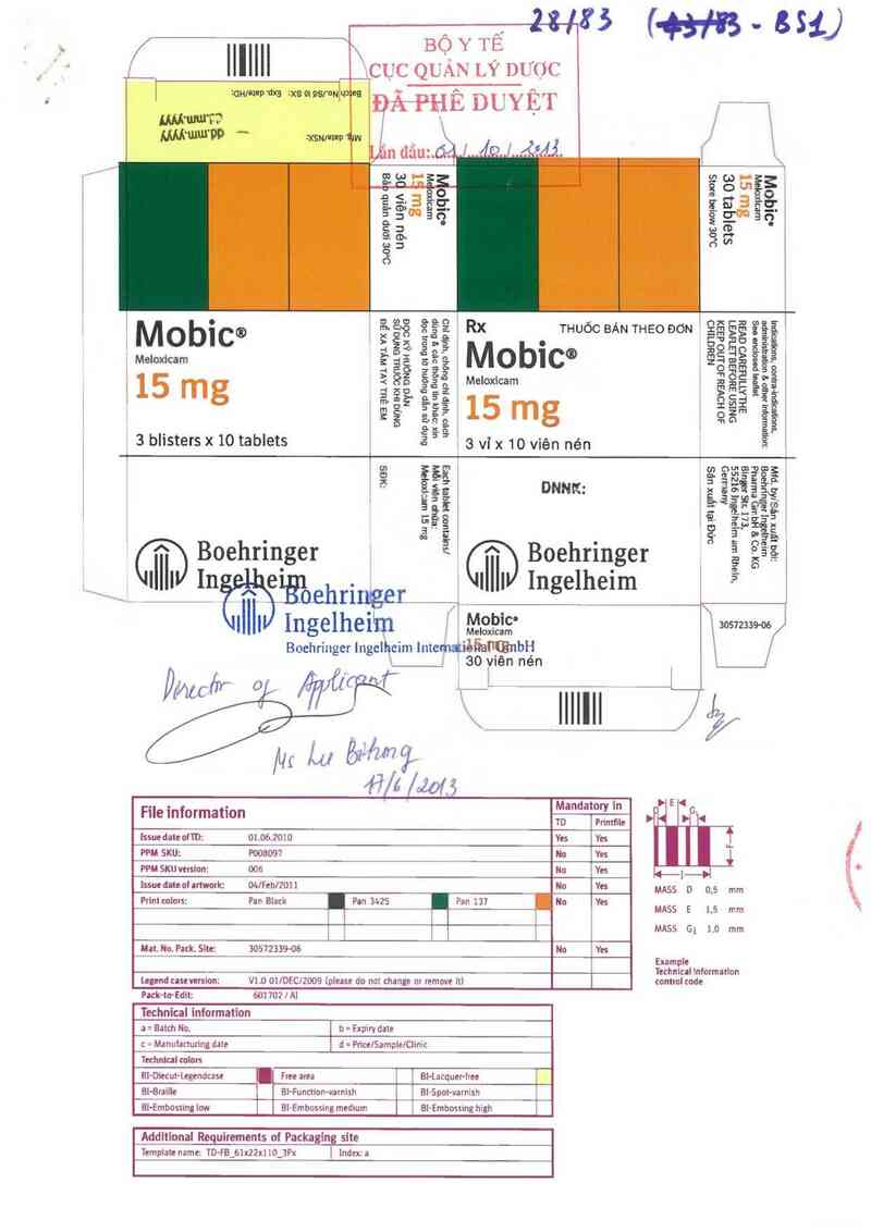 thông tin, cách dùng, giá thuốc Mobic - ảnh 0