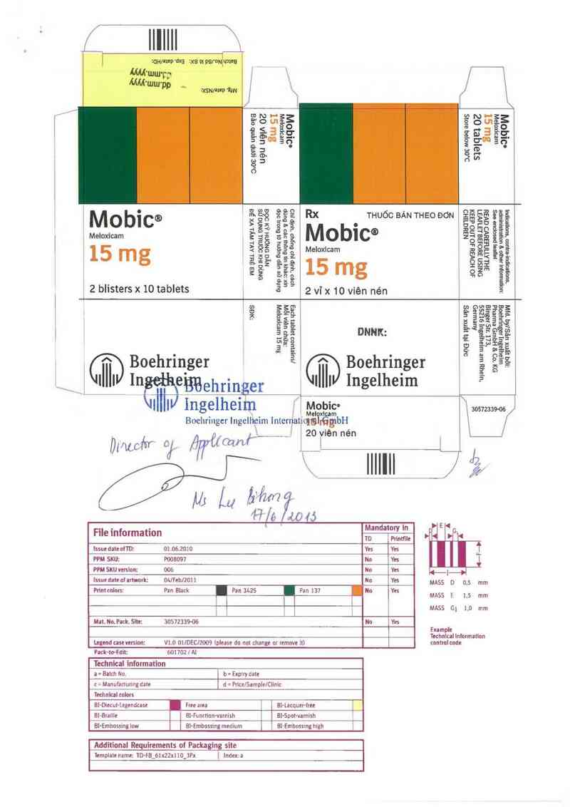 thông tin, cách dùng, giá thuốc Mobic - ảnh 1