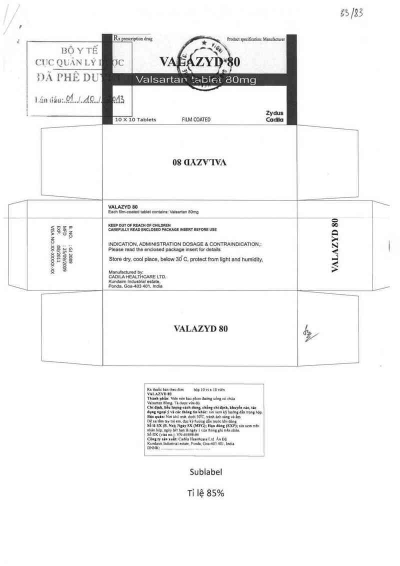 thông tin, cách dùng, giá thuốc Valazyd 80 - ảnh 0