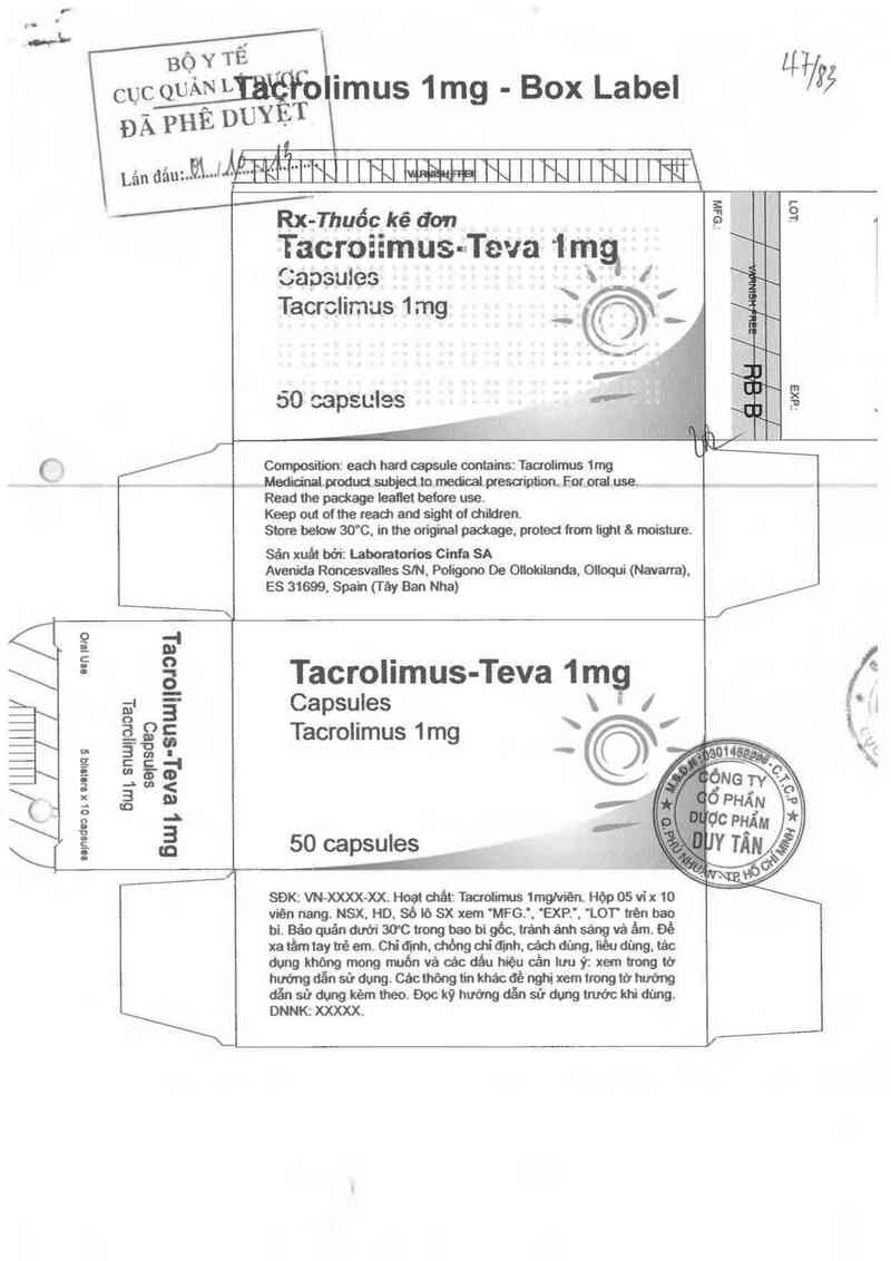 thông tin, cách dùng, giá thuốc Tacrolimus-Teva 1mg - ảnh 0