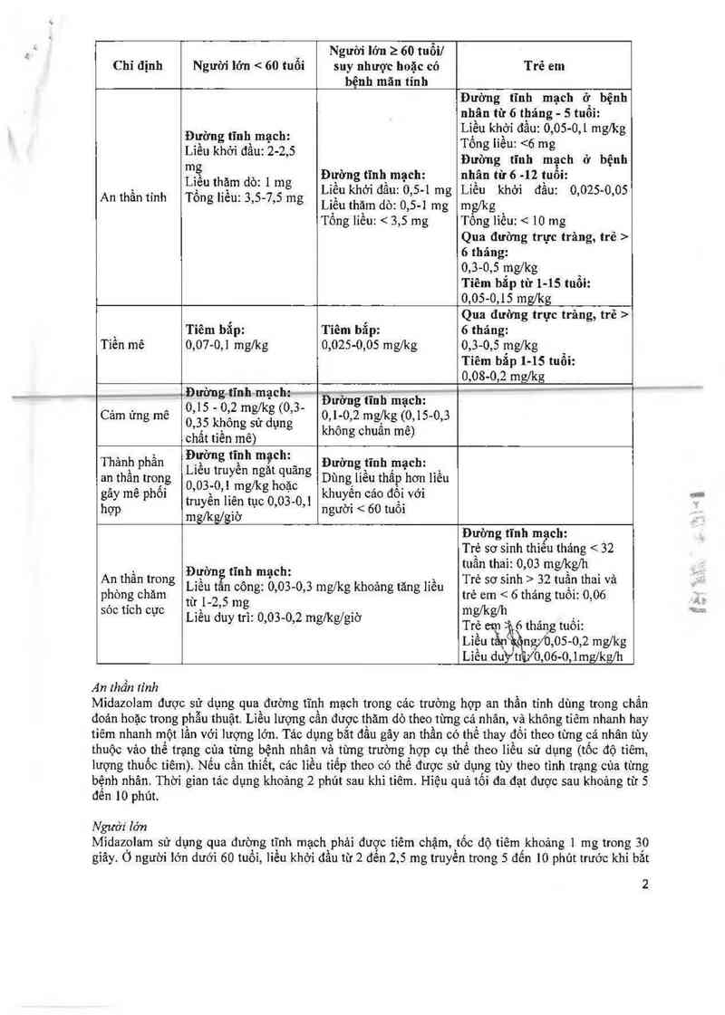 thông tin, cách dùng, giá thuốc Midazolam - hameln 5mg/ml - ảnh 3