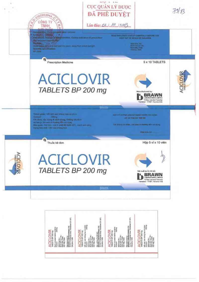 thông tin, cách dùng, giá thuốc Aciclovir Tablets BP - ảnh 0