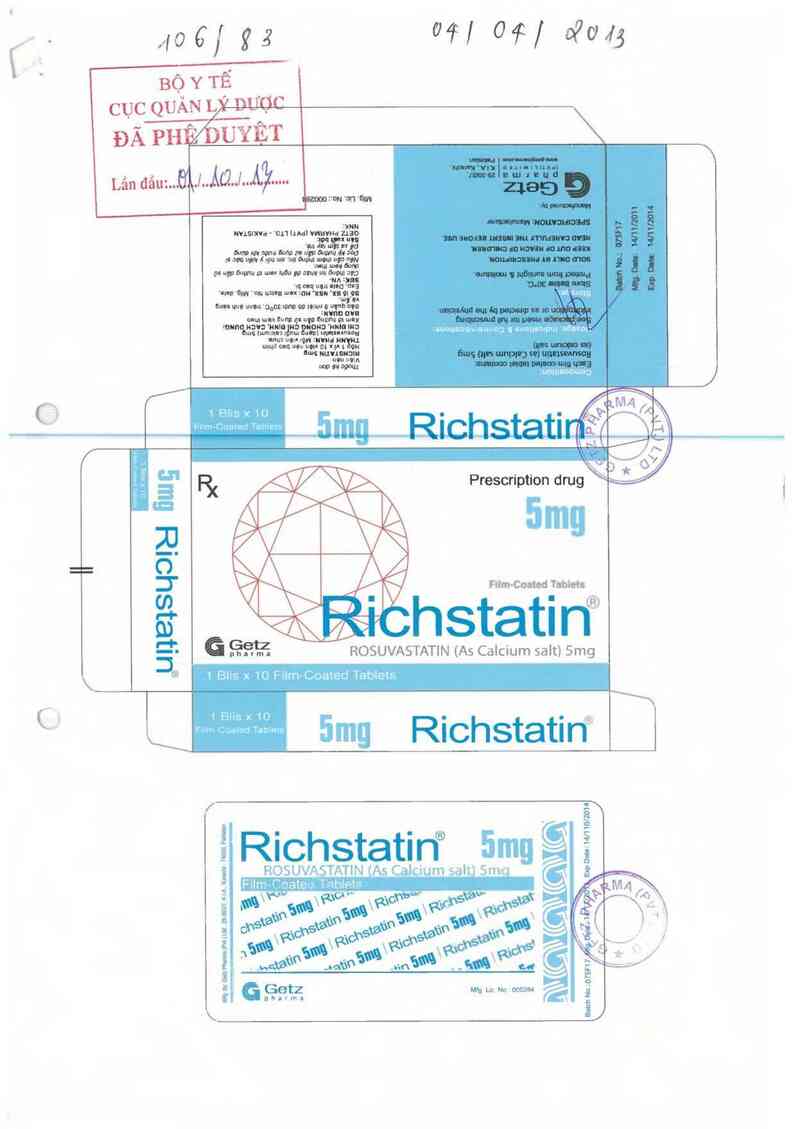 thông tin, cách dùng, giá thuốc Richstatin 5 mg - ảnh 0