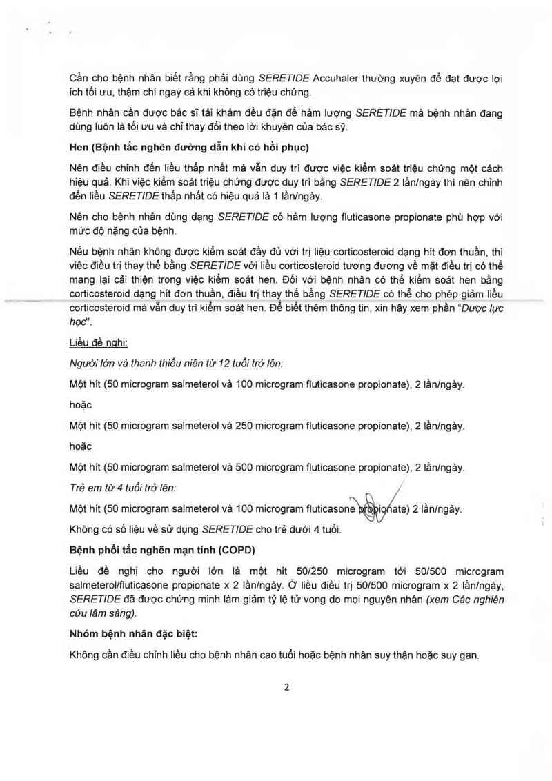 thông tin, cách dùng, giá thuốc Seretide Accuhaler 50/500mcg - ảnh 4