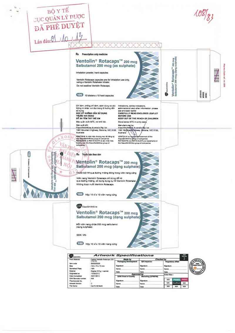 thông tin, cách dùng, giá thuốc Ventolin Rotacaps 200mcg - ảnh 0
