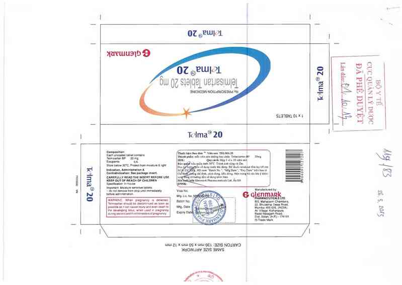 thông tin, cách dùng, giá thuốc Telma 20 - ảnh 0