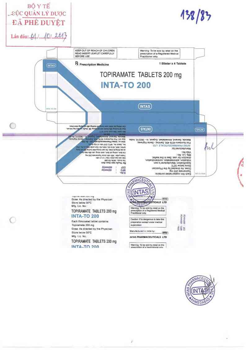 thông tin, cách dùng, giá thuốc Inta-TO 200 - ảnh 0