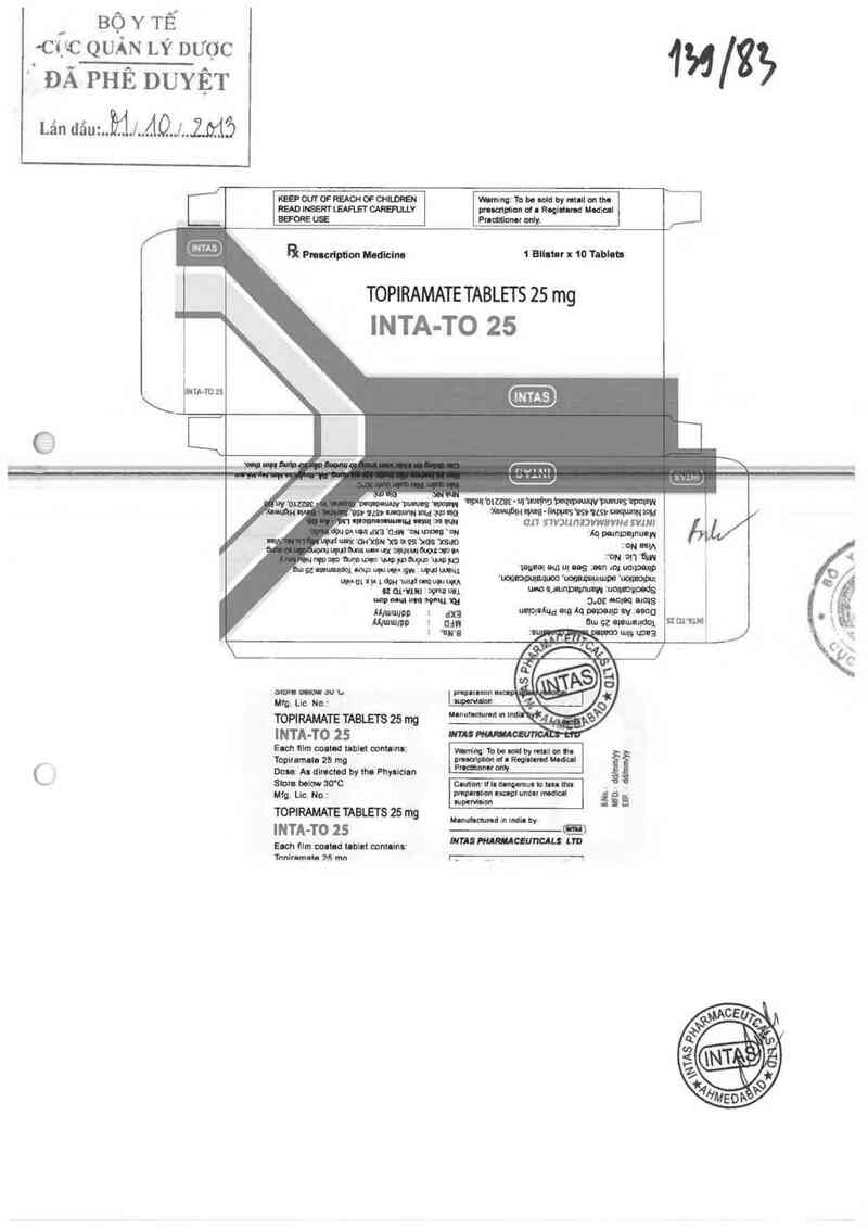 thông tin, cách dùng, giá thuốc Inta-TO 25 - ảnh 0