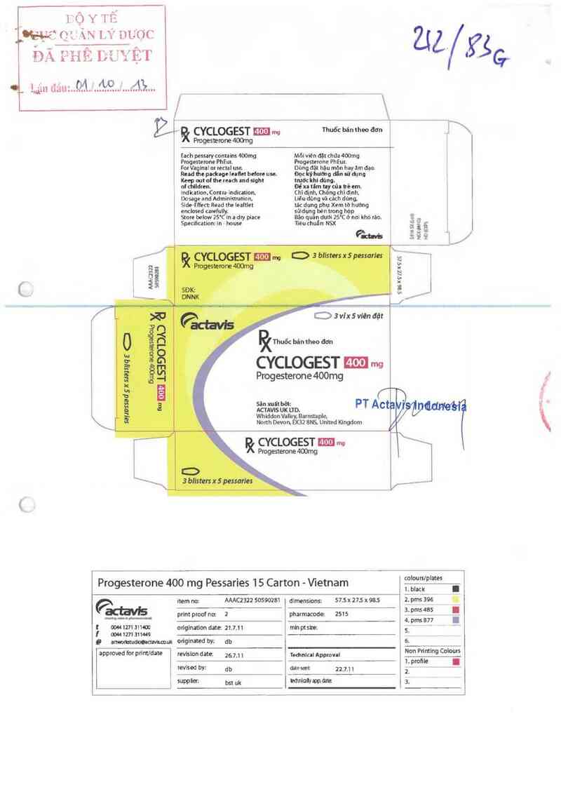 thông tin, cách dùng, giá thuốc Cyclogest 400mg - ảnh 0