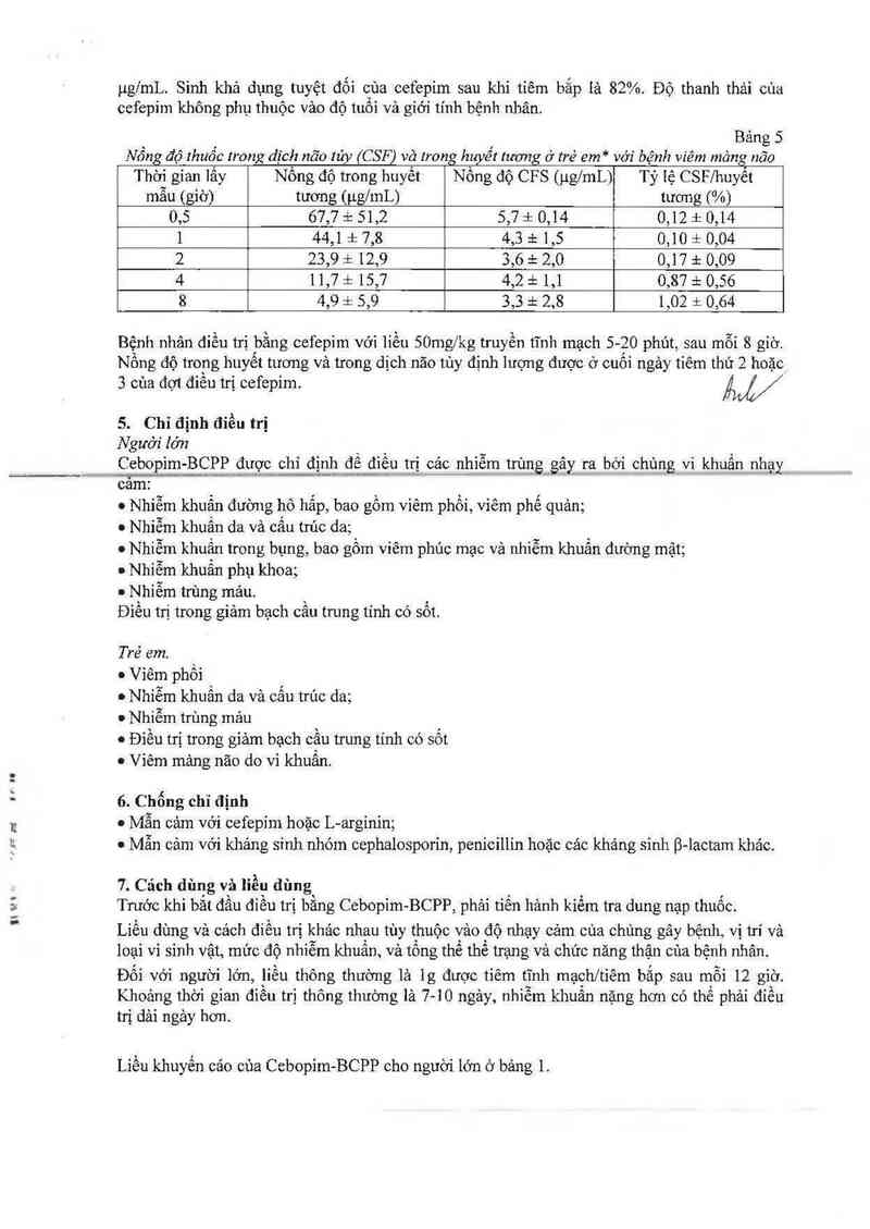 thông tin, cách dùng, giá thuốc Cebopim-BCPP - ảnh 3