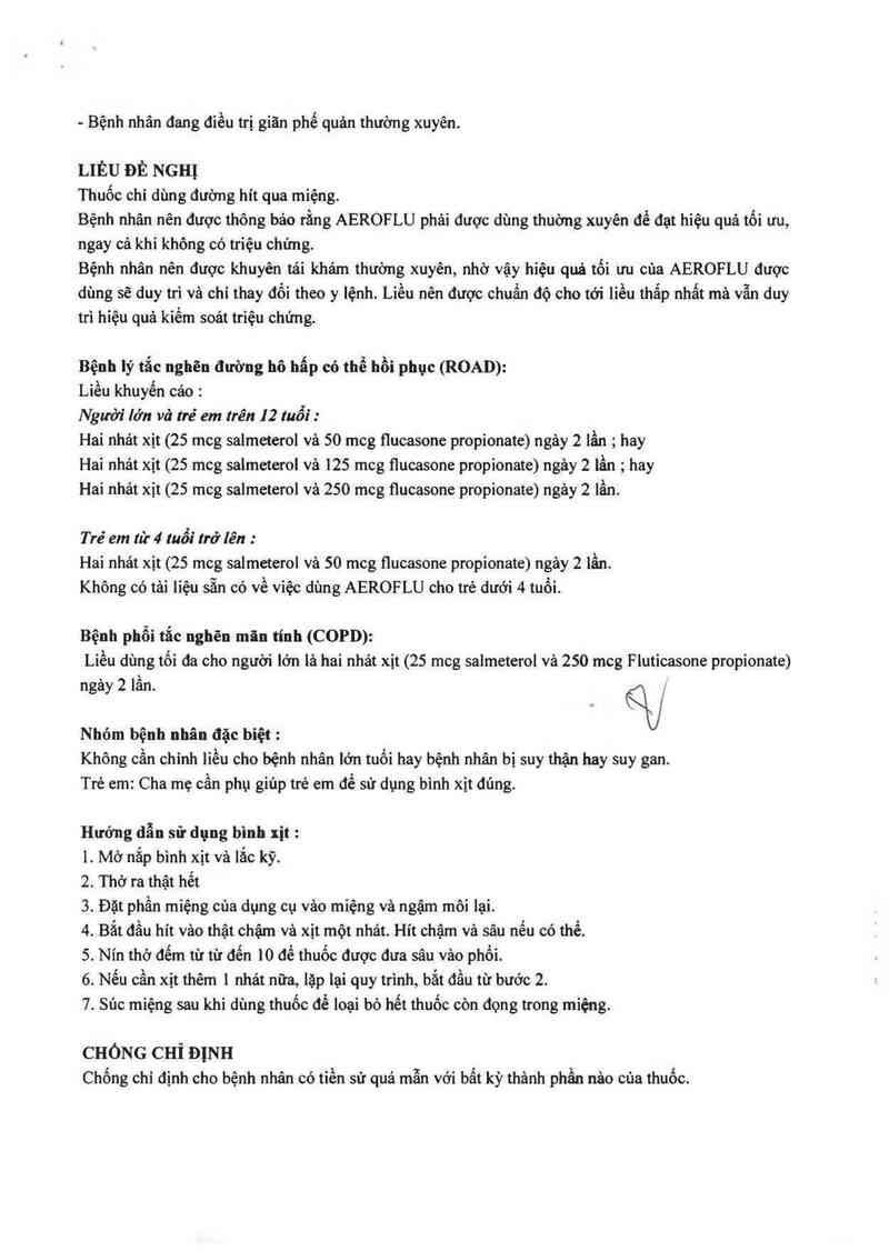 thông tin, cách dùng, giá thuốc Aeroflu 250 HFA Inhalation - ảnh 3