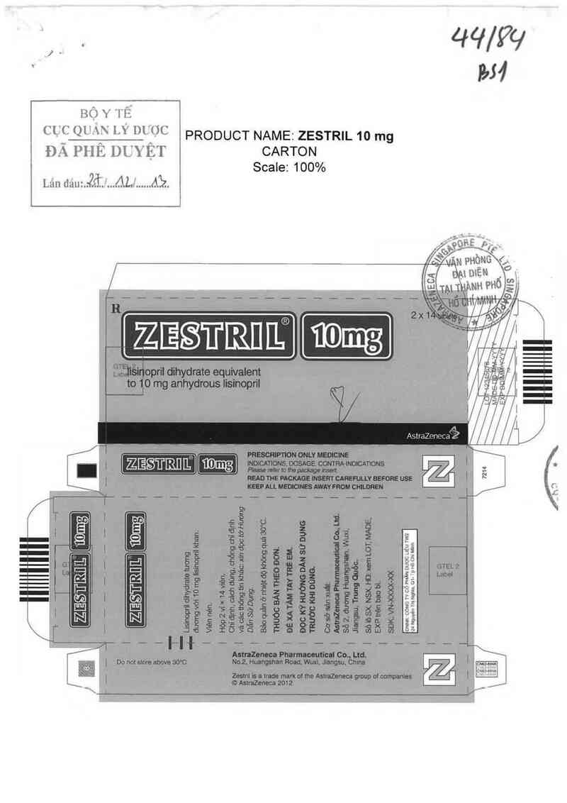 thông tin, cách dùng, giá thuốc Zestril 10 mg - ảnh 0