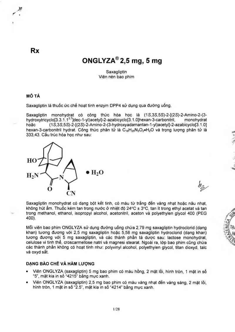 thông tin, cách dùng, giá thuốc Onglyza 5 mg - ảnh 2