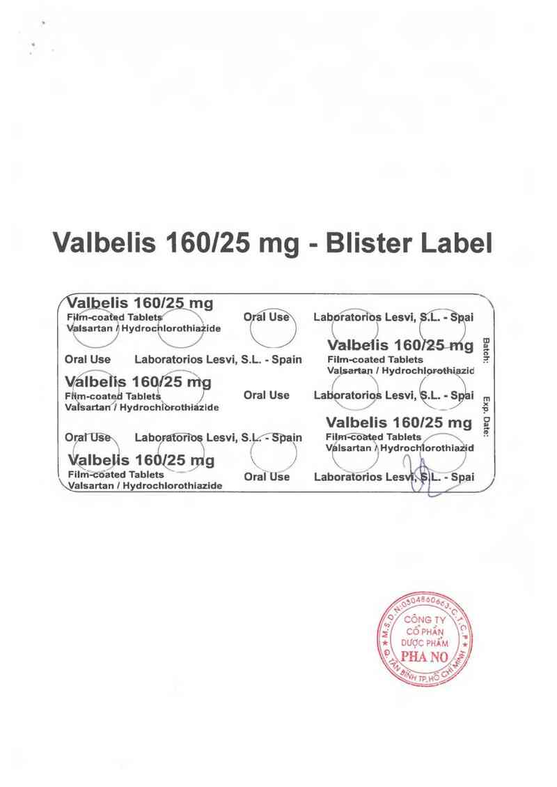 thông tin, cách dùng, giá thuốc Valbelis 160/25mg - ảnh 1