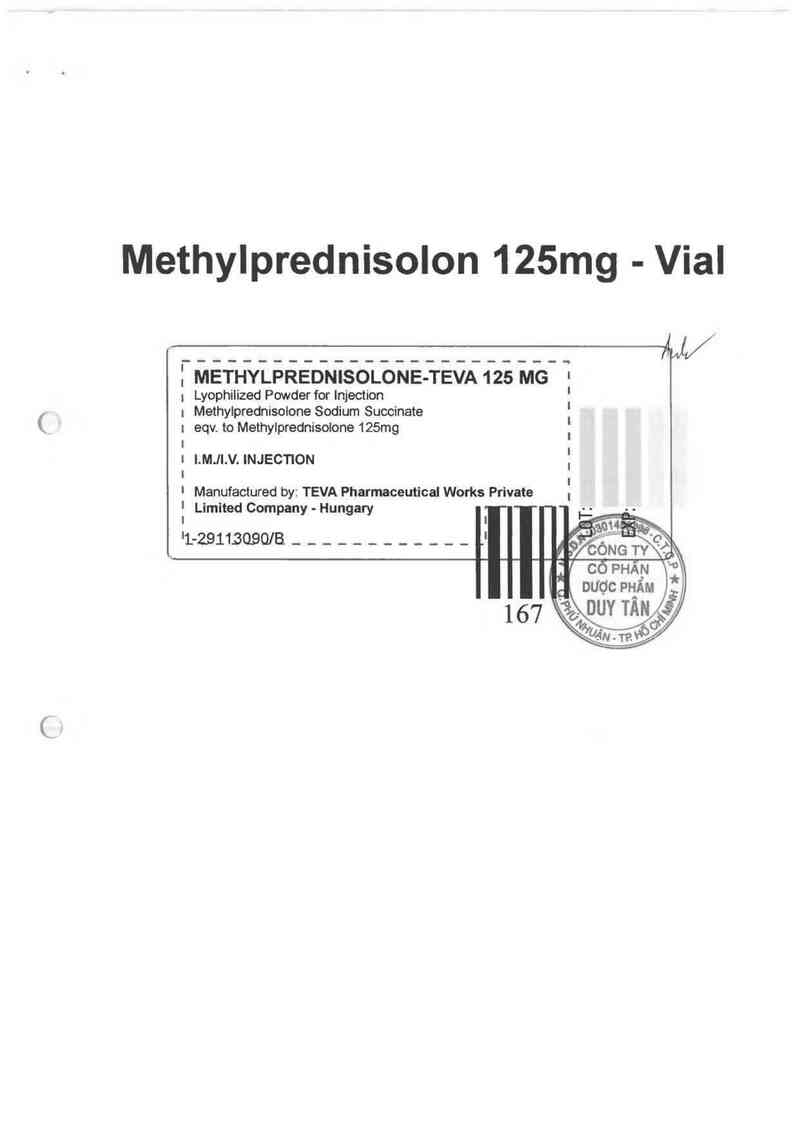 thông tin, cách dùng, giá thuốc Methylprednisolone -  Teva 125mg - ảnh 1