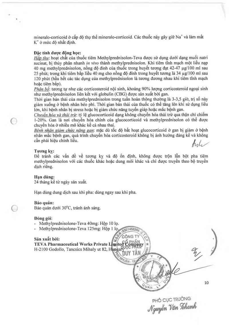 thông tin, cách dùng, giá thuốc Methylprednisolone -  Teva 125mg - ảnh 11