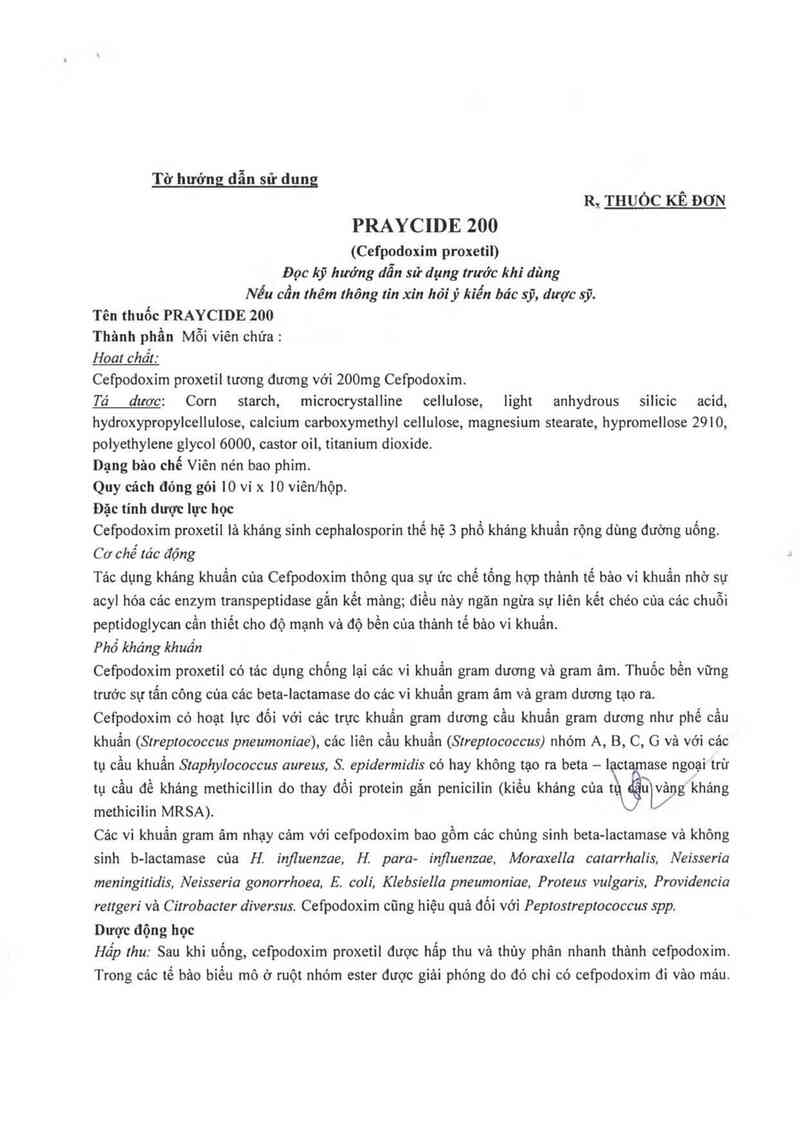 thông tin, cách dùng, giá thuốc Praycide 200 - ảnh 4