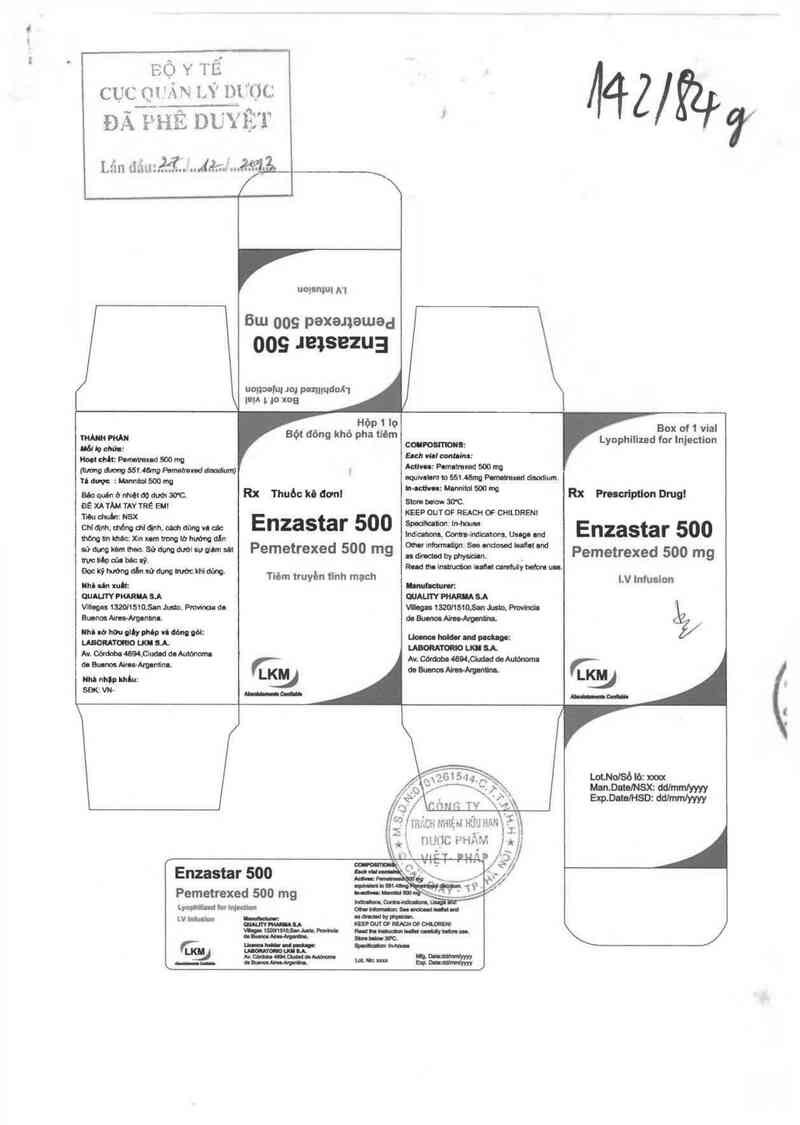 thông tin, cách dùng, giá thuốc Enzastar 500 - ảnh 0