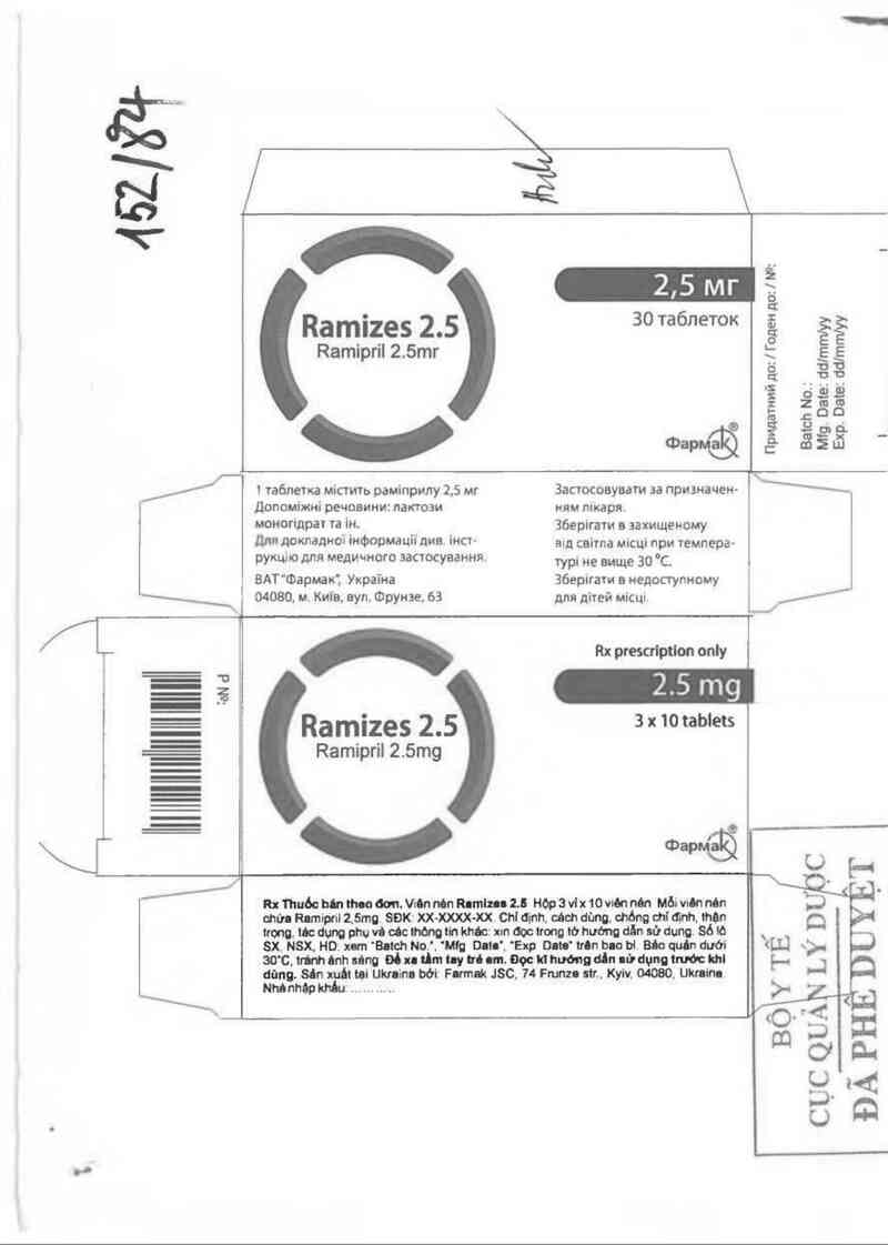 thông tin, cách dùng, giá thuốc Ramizes 2.5 - ảnh 0