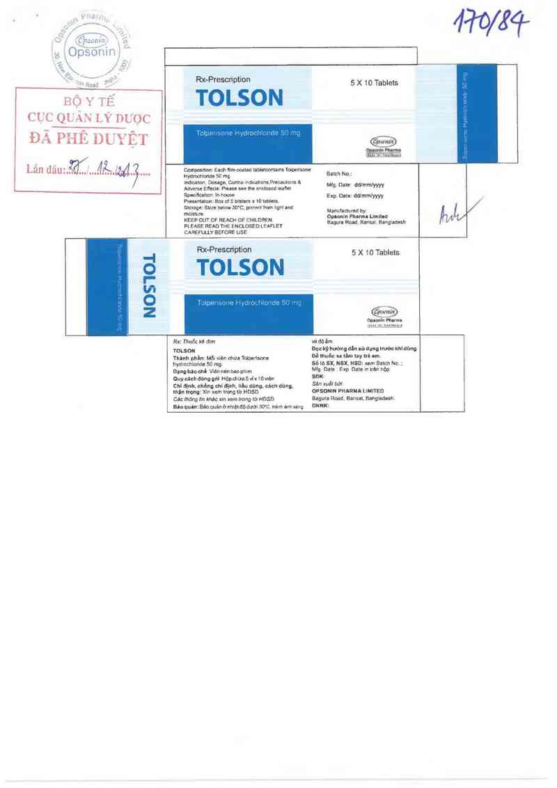 thông tin, cách dùng, giá thuốc Tolson - ảnh 0