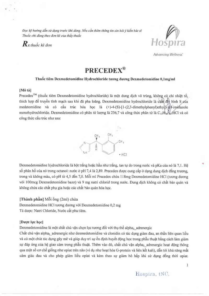 thông tin, cách dùng, giá thuốc Precedex - ảnh 2