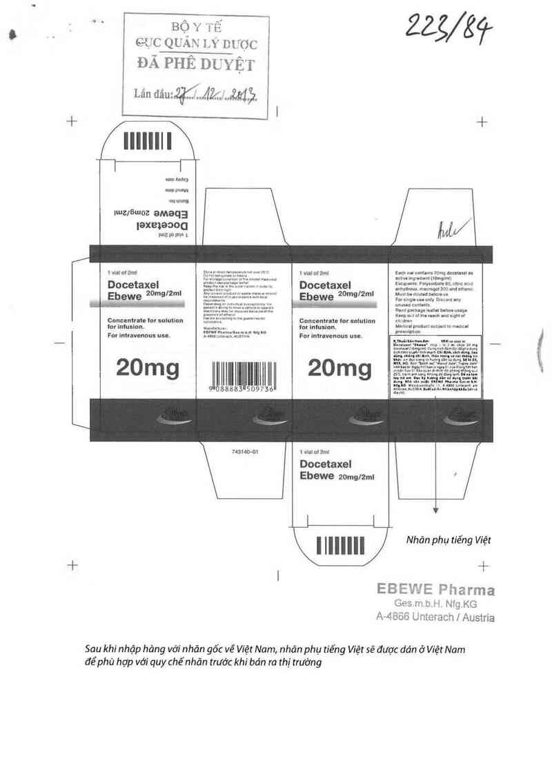 thông tin, cách dùng, giá thuốc Docetaxel ~Ebewe~ - ảnh 0