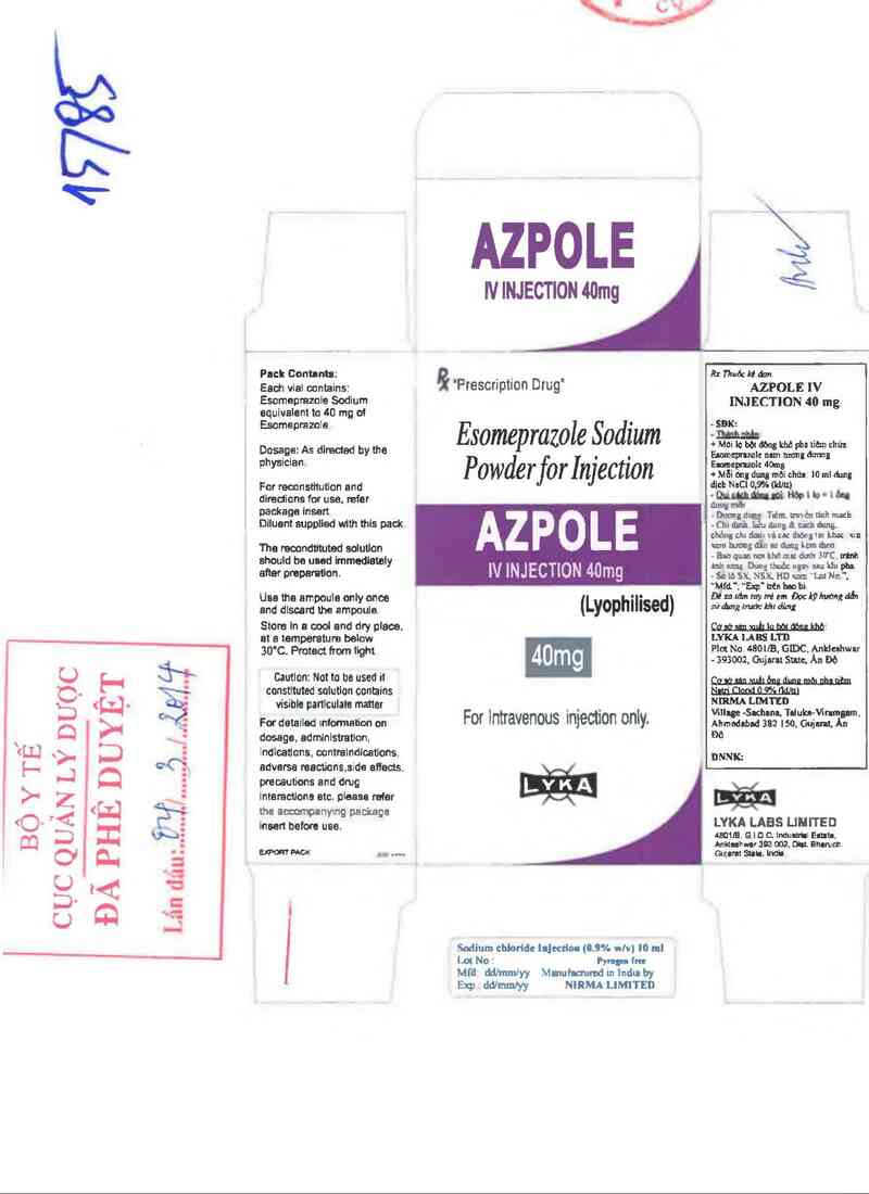 thông tin, cách dùng, giá thuốc Azpole IV Injection 40mg - ảnh 0