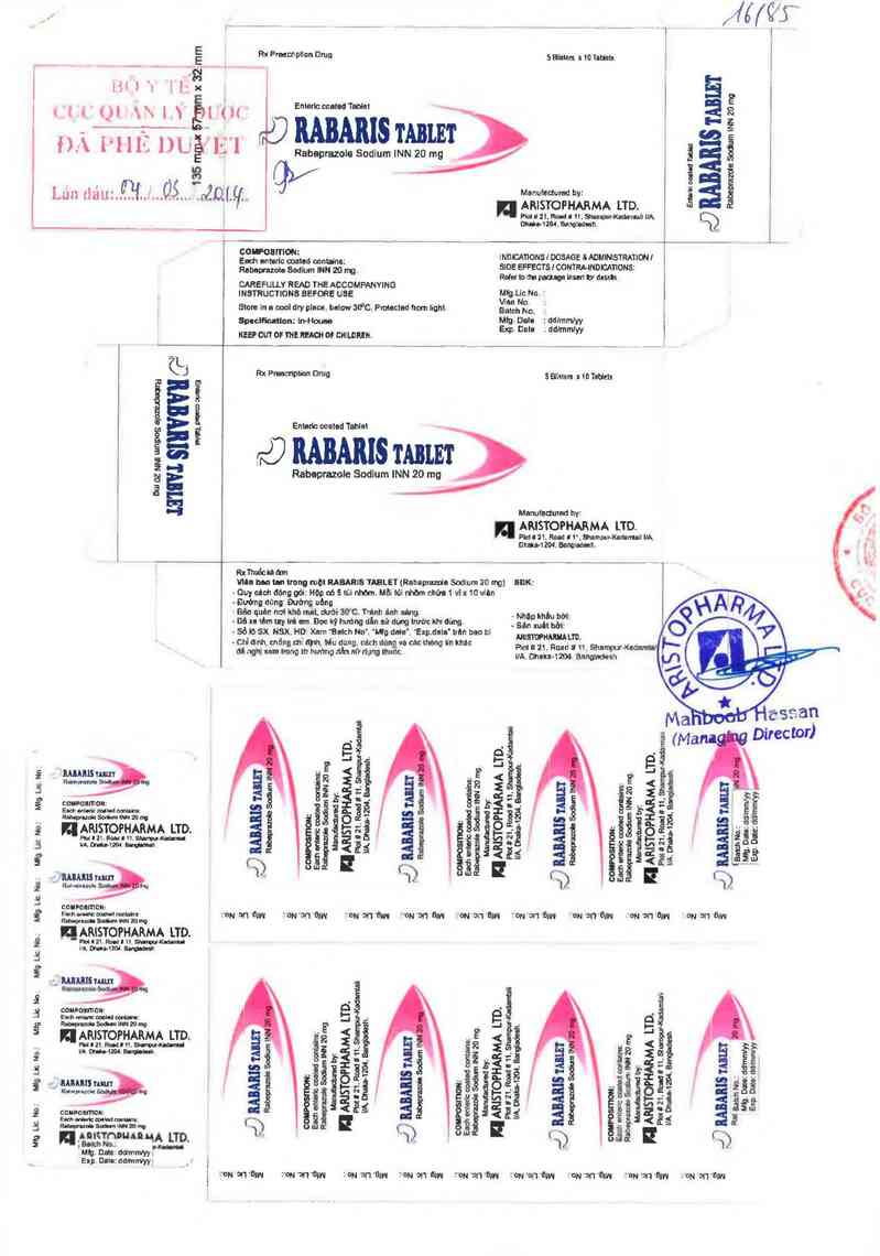 thông tin, cách dùng, giá thuốc Rabaris Tablet - ảnh 0