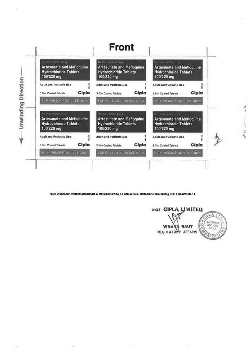 thông tin, cách dùng, giá thuốc Artesunate and Mefloquine Hydrochloride Tablets 100/220 mg - ảnh 1