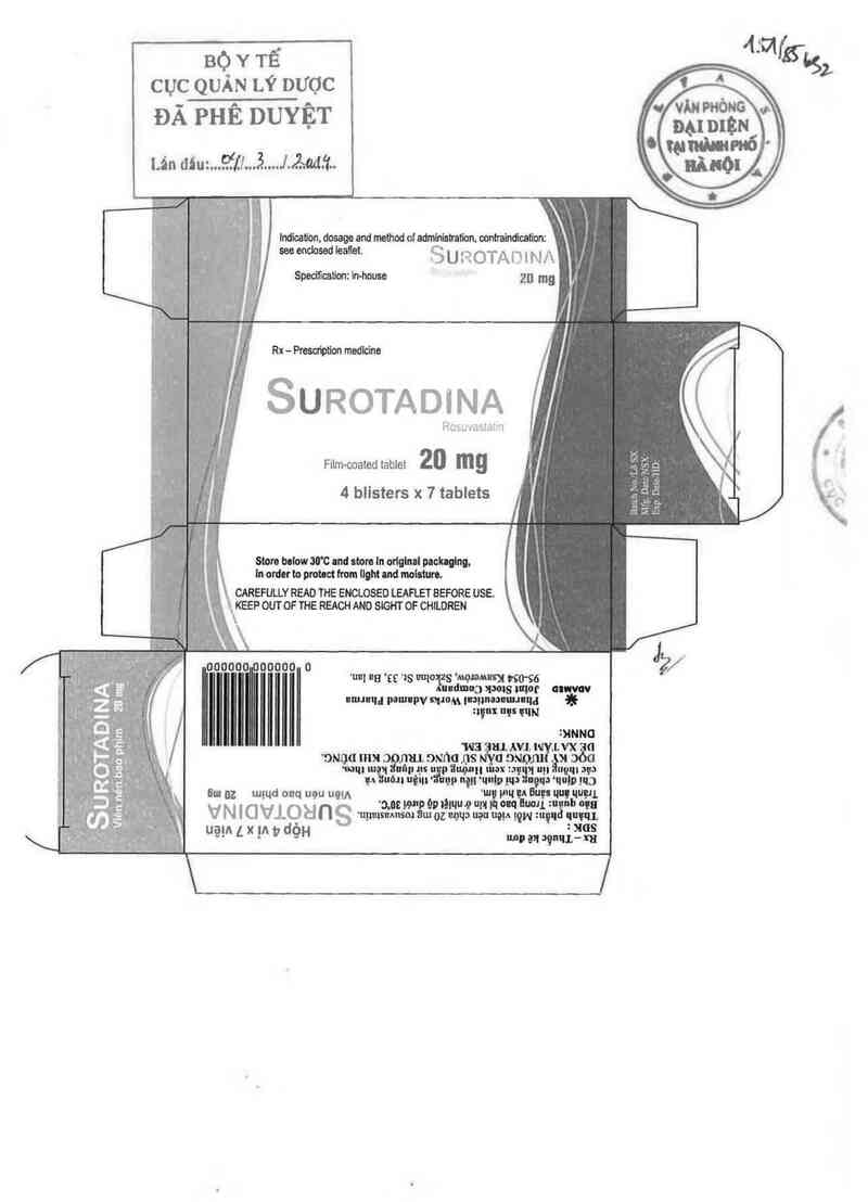 thông tin, cách dùng, giá thuốc Surotadina - ảnh 0