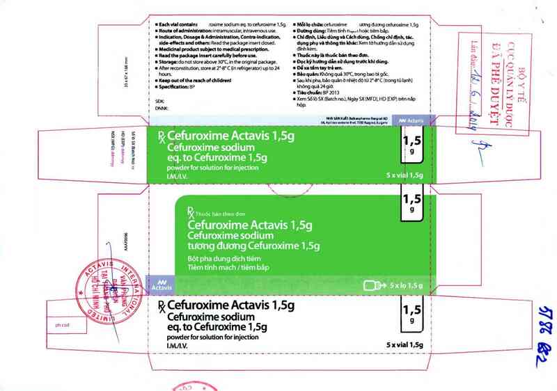 thông tin, cách dùng, giá thuốc Cefuroxime Actavis 1,5g - ảnh 0