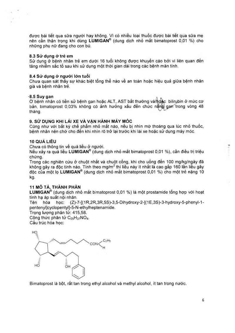 thông tin, cách dùng, giá thuốc Lumigan - ảnh 5