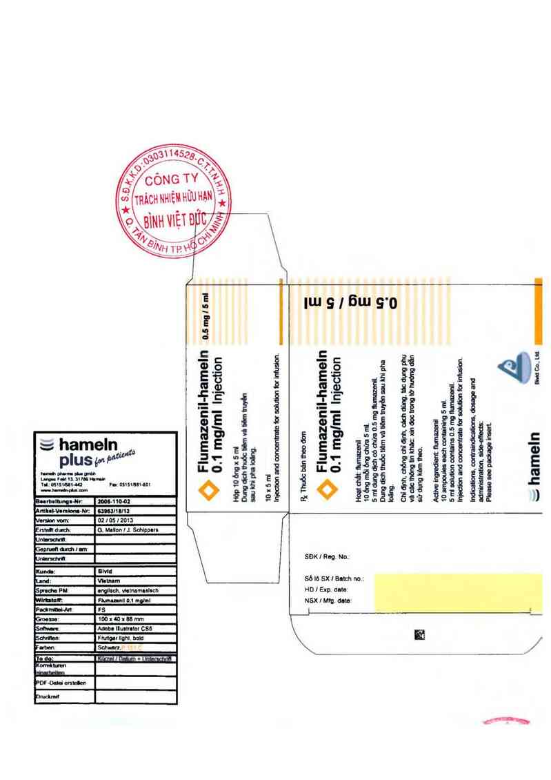 thông tin, cách dùng, giá thuốc Flumazenil-hameln 0.1mg/ml injection - ảnh 0